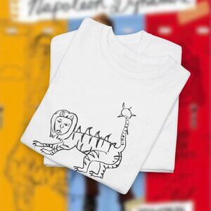 Napoleon Dynamite Liger Sketch Graphic Tee White Y2K Movie T-Shirt